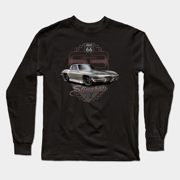 C2 Corvette Legend Long Sleeve T-Shirt by hardtbonez